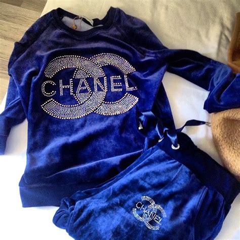 chanel velvet tracksuit|Chanel dresses.